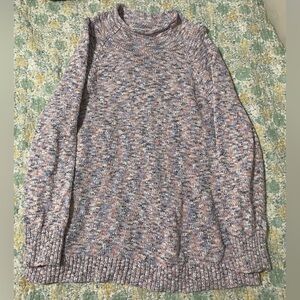 L.L. Bean 100% Cotton Multicolor Knit Mock neck Sweater 2X